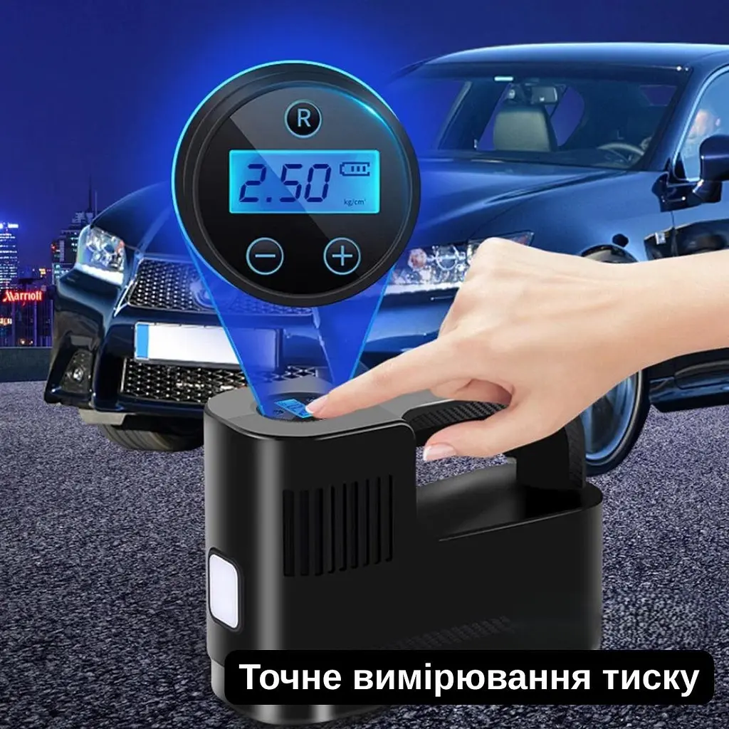 Портативный компрессор Yaoen 217 Digital 150PSI (YPSCD7515B 5385) Черный - фото 8
