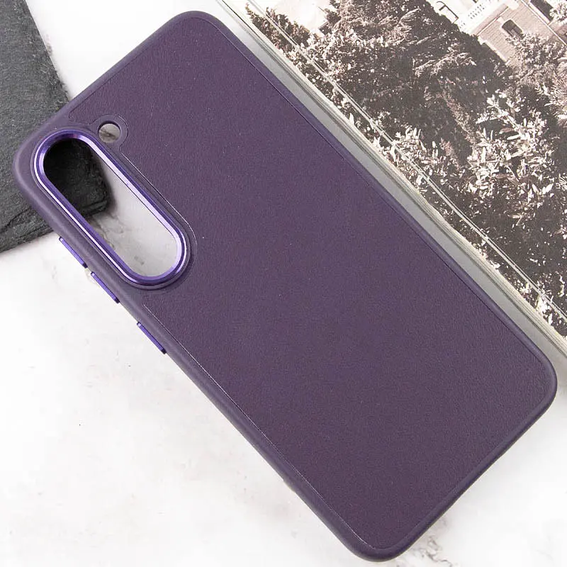 Шкіряний чохол Epik Bonbon Leather Metal Style для Samsung Galaxy S22+ Фіолетовий / Dark Purple - фото 4