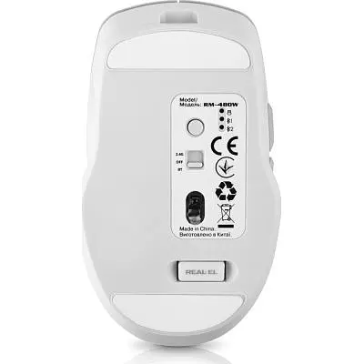 Комп'ютерна мишка Real-El RM-480W Wireless/Bluetooth White (EL123200050) - фото 5
