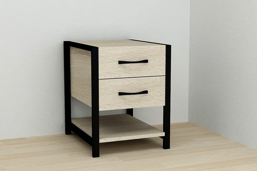 Тумба универсальная Ferrum-decor Вивьен 2/1 50x41x40 черный ДСП Дуб Сонома 16мм (FRD-104173) - фото 4