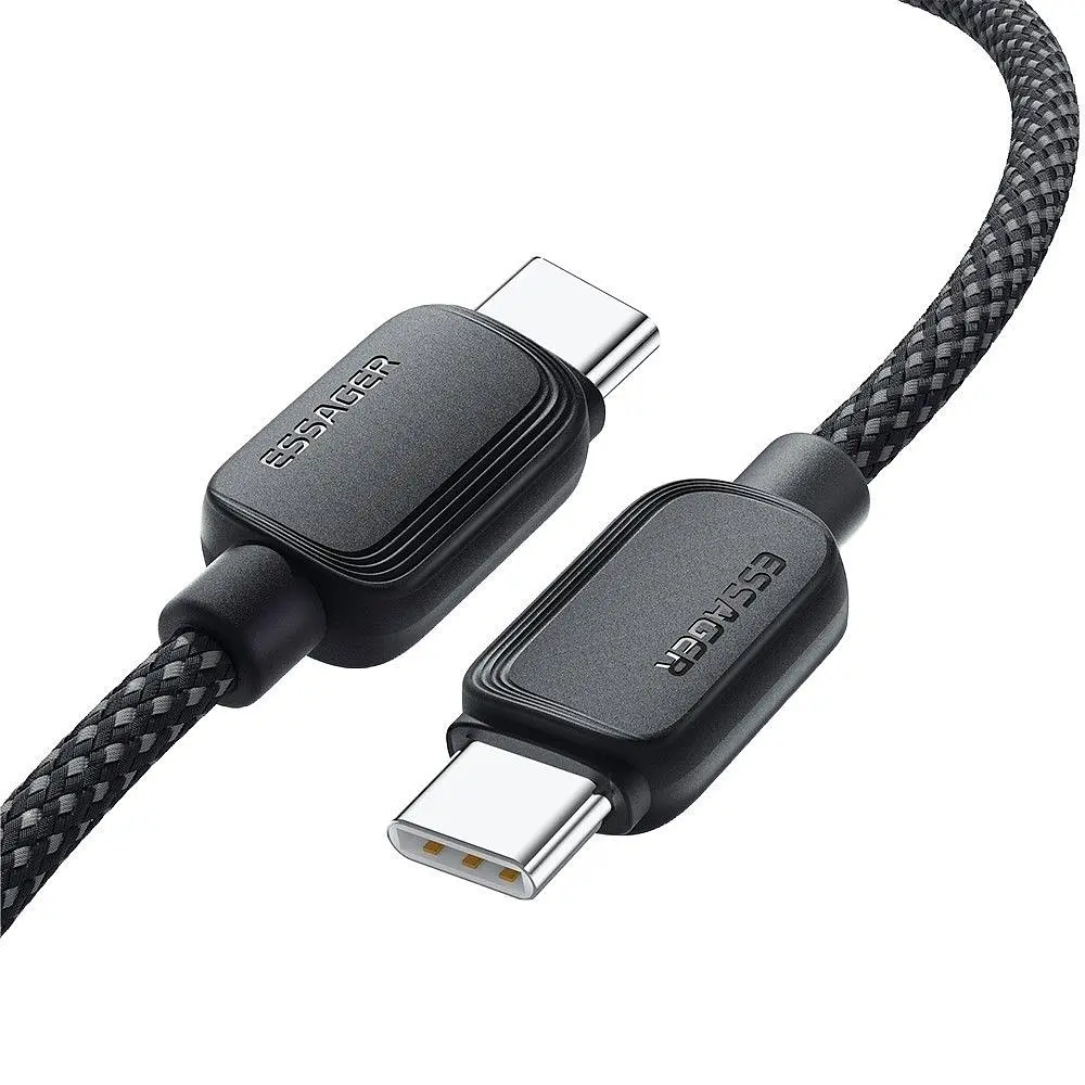 Кабель Essager Breeze USB Type-C - USB Type-C (M/M), 100W, 2 м Black (EXCTT1-WLA01-P) - фото 2