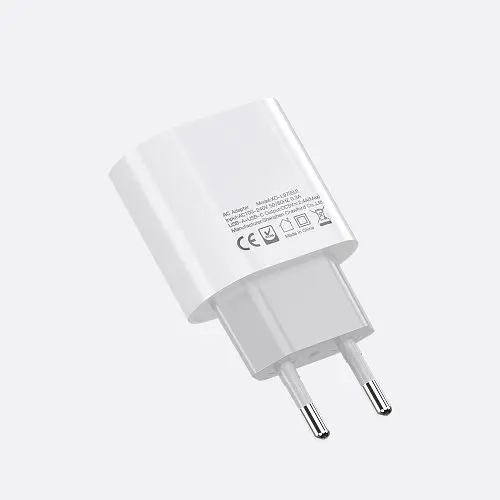 Сітчастий зарядний пристрій XO L97 A+C dual port Home charger with Type-c cable Білий - фото 2