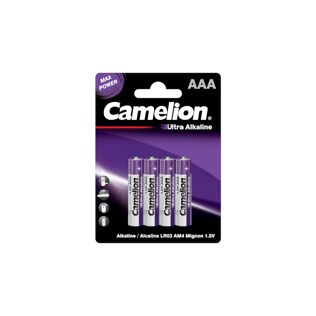 Батарейка Camelion AAA LR03 Ultra Alkaline * 4 (LR03-BP4UT)