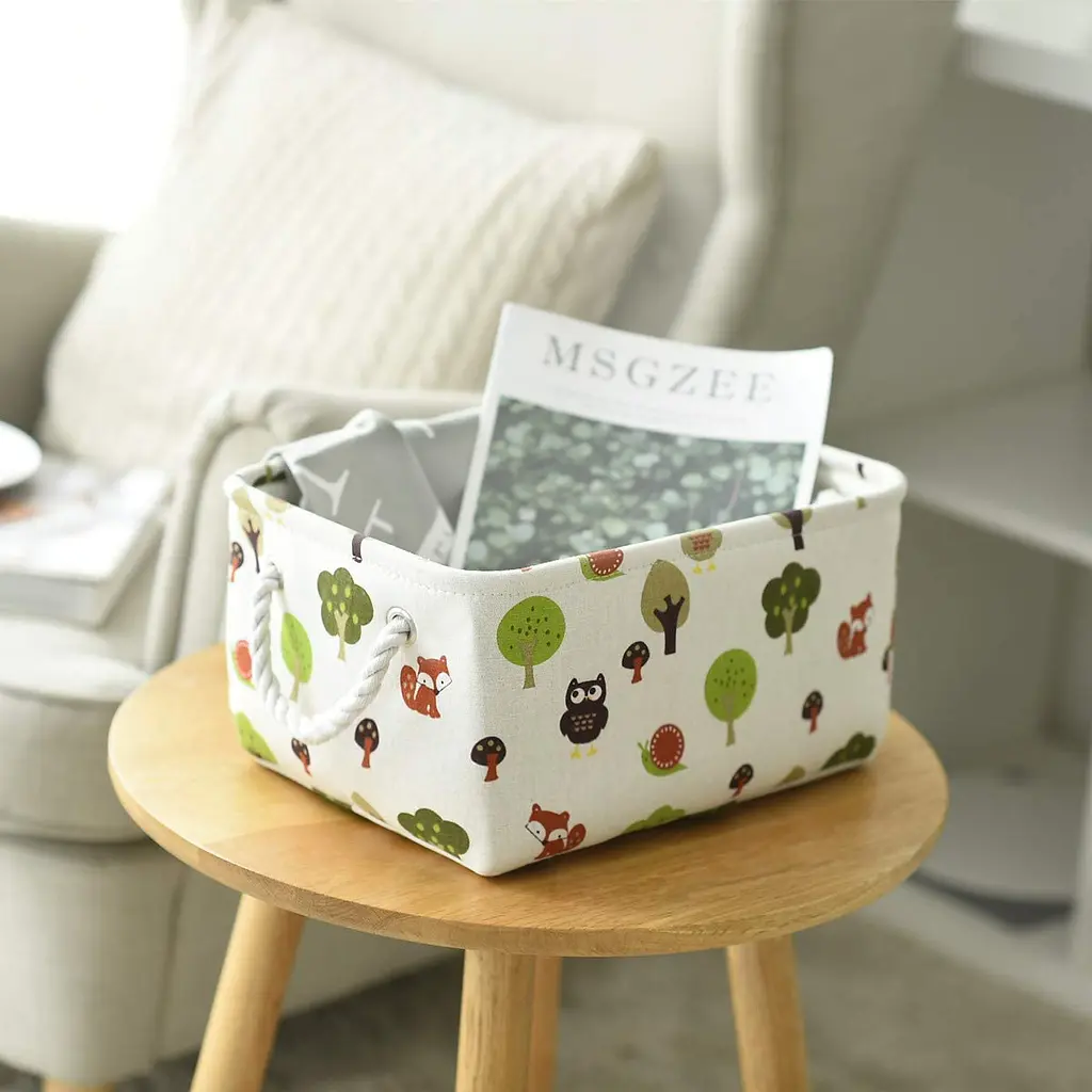 Ящик для зберігання з ручками МВМ My Home M текстильний 250х350х170 мм білий (TH-11 M WHITE) - фото 2