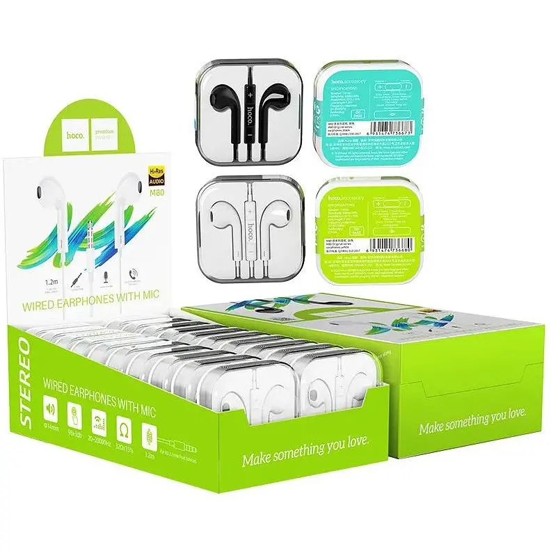 Hаушники Hoco M80 Original series earphones display set (комплект 20 штук) - фото 2