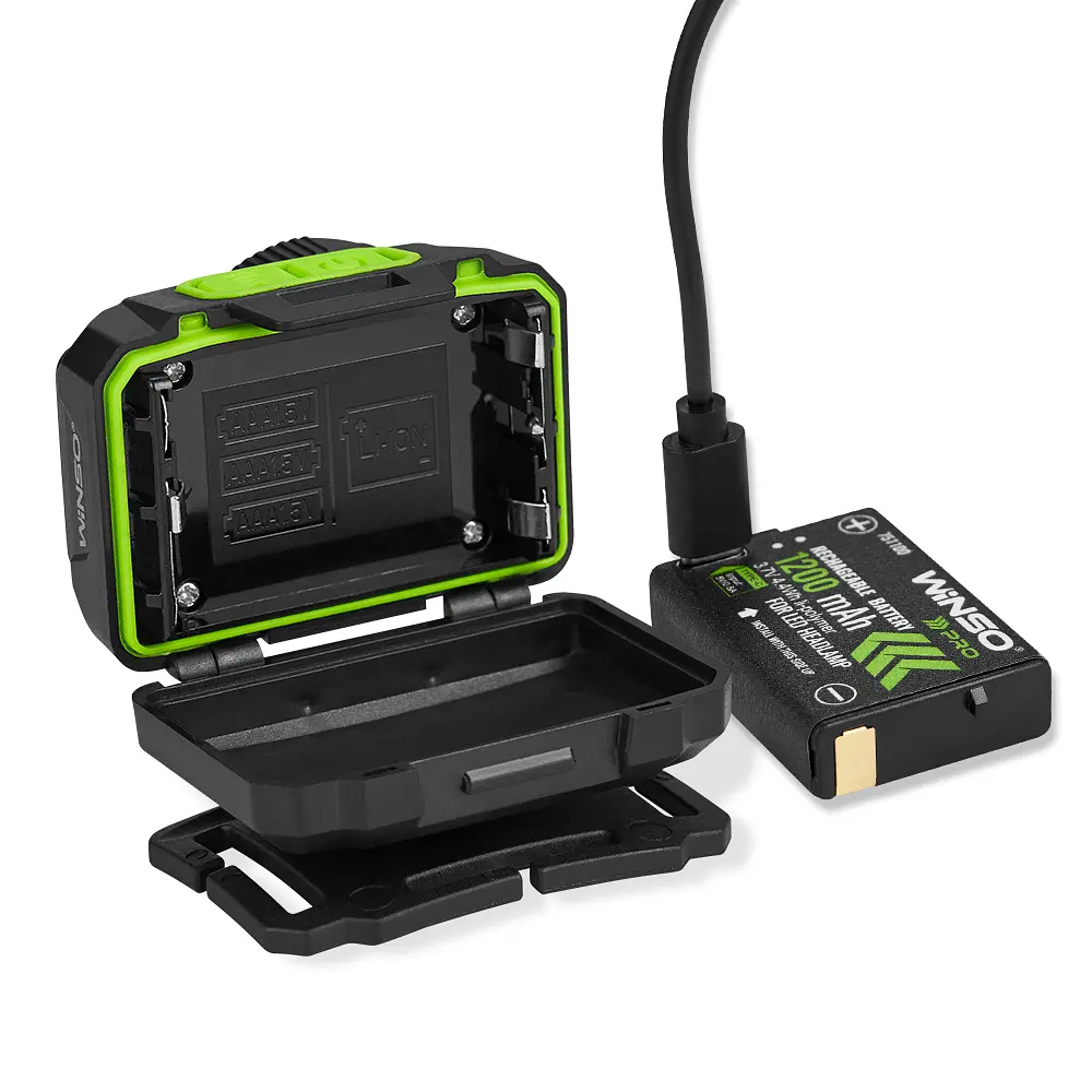 Ліхтар налобний Winso Pro 550Lm, 5W CREE XPG+COB, 1200mAh/3xAAA, з сенсором білий/червоний(751400) - фото 2
