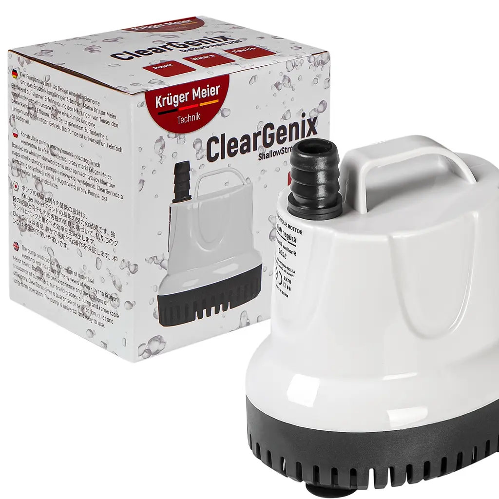 Помпа підйомна з низьким зануренням Kruger Meier ClearGenix 3200 л/г для фонтанів, акваріумів, ємностей - фото 4