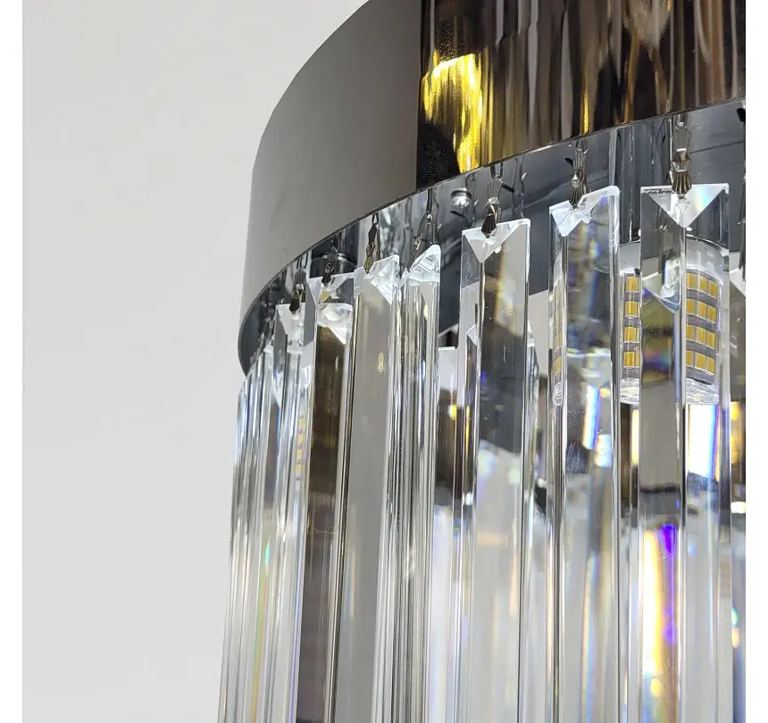 Підвісна люстра Artlight P809/600CH на 9 ламп E14 з прозорими скляними підвісами - фото 3