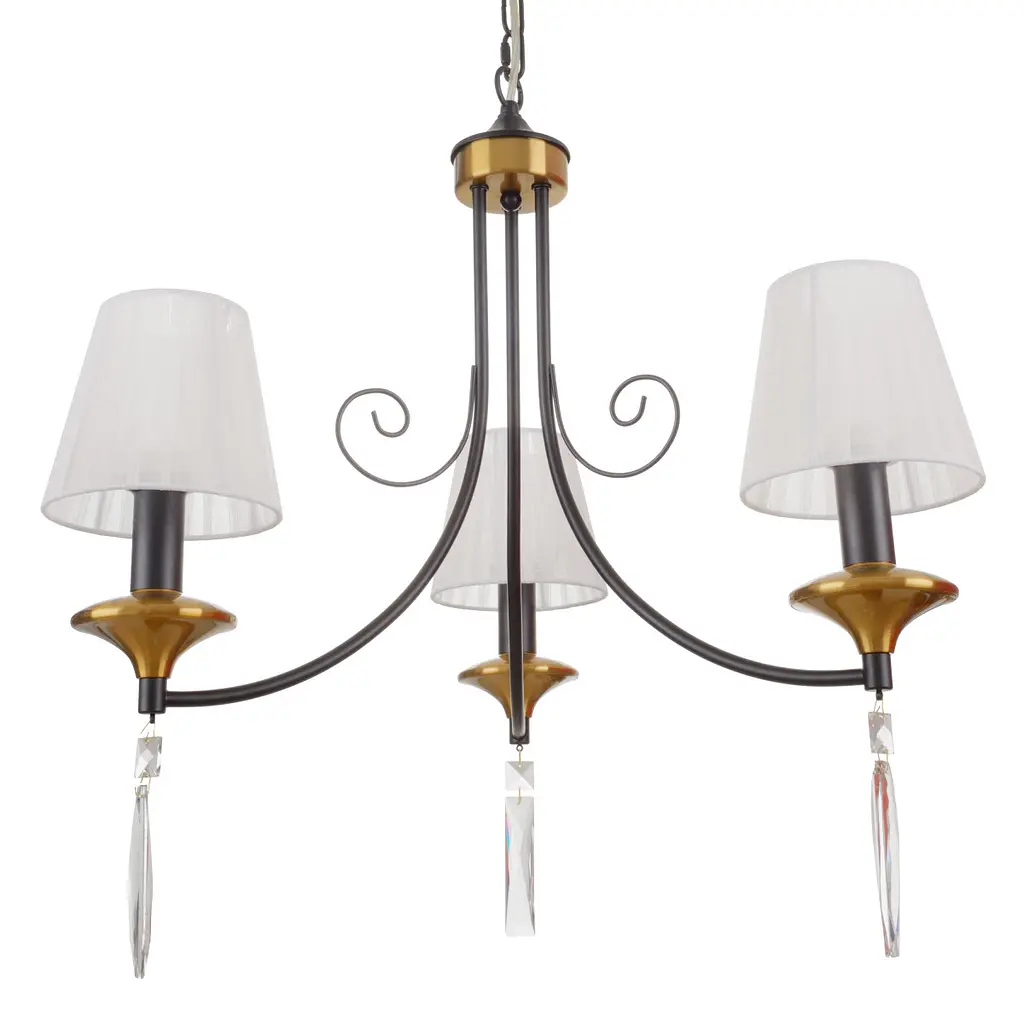 Люстра подвесная Brille с абажуром в спальне Е14 40W G (BKL-722S/3) - фото 2