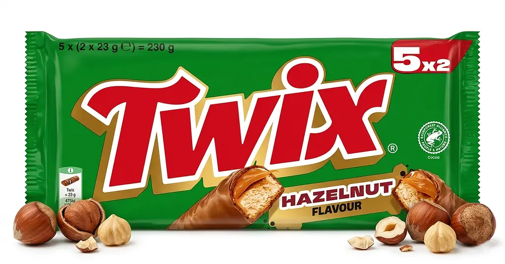 Шоколадні батончики Twix Hazelnut Chocolate Multipack 5 шт х 46 г - фото 4