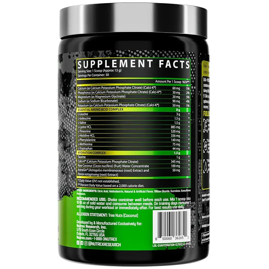 EAA + електроліти Nutrex Research EAA Hydration Lemon Lime 30 порцій - фото 2