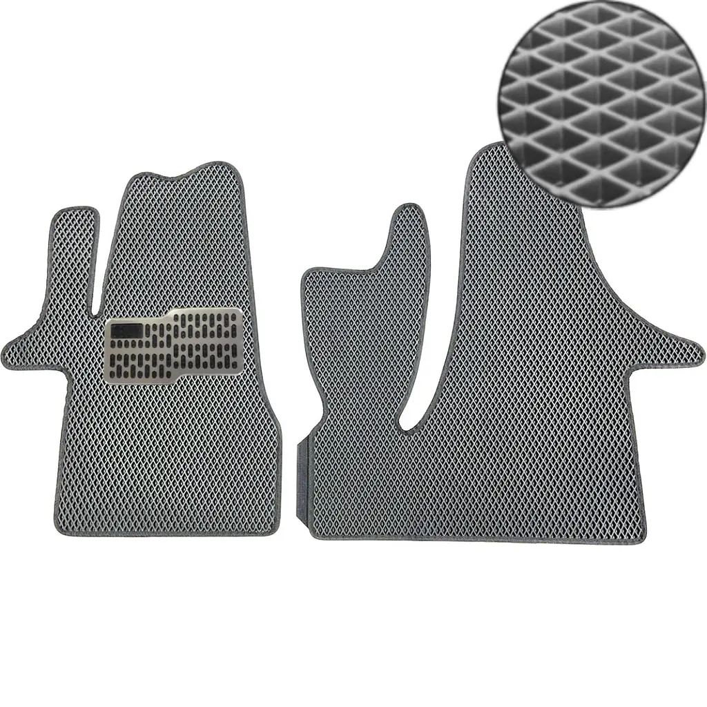 Килимки в салон EVA для Volkswagen T5 / T6 2003-2015 (Металевий підп'ятник) Сірі 2 шт