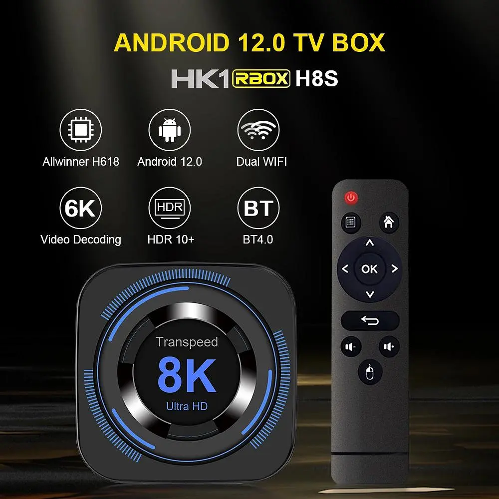 Transpeed H618 4/32Gb, Смарт ТВ приставка медіаплеєр 8K HDR Android SmartTV Box, налаштування Android TV у подарунок, YouTube та фільми без реклами - фото 9