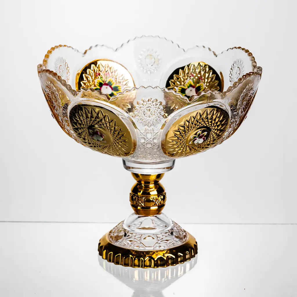 Ваза для фруктів скляна Gold Glass 22 см Yongkang HP-34-140 - фото 7