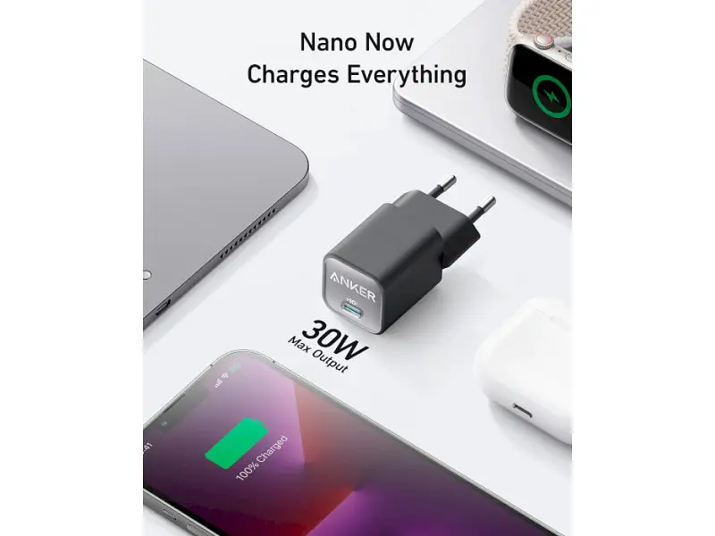 Мережевий зарядний пристрій ANKER PowerPort 511 Nano III GaN 30 W 1xUSB-C PIQ3.0 White (A2147G21) - фото 6