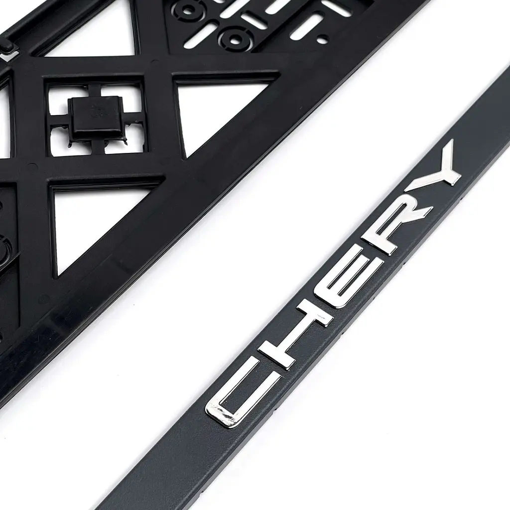 Рамка номера Chery клямка 3D напис Хромований / Поліпропілен гнучкий морозостійкий - фото 2
