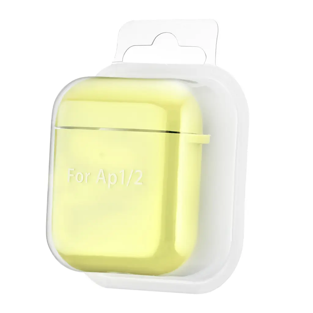 Чохол Silicone Case 2,5mm with microfiber for AirPods 1/2 Shiny жовтий - фото 2