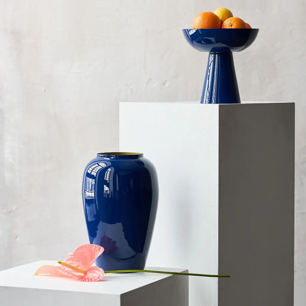 Ваза MBM HOME Элизиум железная глубокий синий золотой 230х230х350 мм (VB-04 DEEP BLUE/GOLD) - фото 6