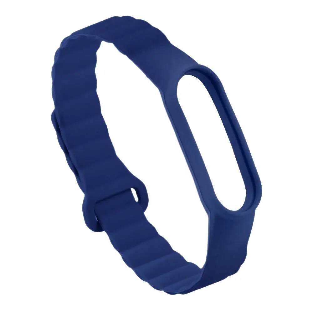 Силіконовий ремінець Silicone Link Xiaomi Mi Band 3/Mi Band4/Mi Band 5 /Mi Band 6/ Mi Band 7 Dark Blue