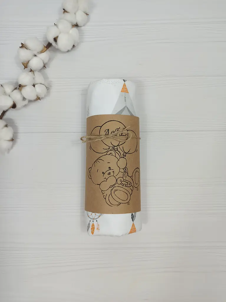 Пелюшка дитяча багаторазова непромокальна a.l.babybox Звірі індіанці 80x100 см Різнокольоровий (NV 18148407) - фото 3