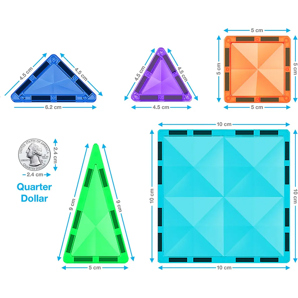 Конструктор магнитный Picasso Tiles Mini Diamond Series Set 100 деталей (PTM100) - фото 4