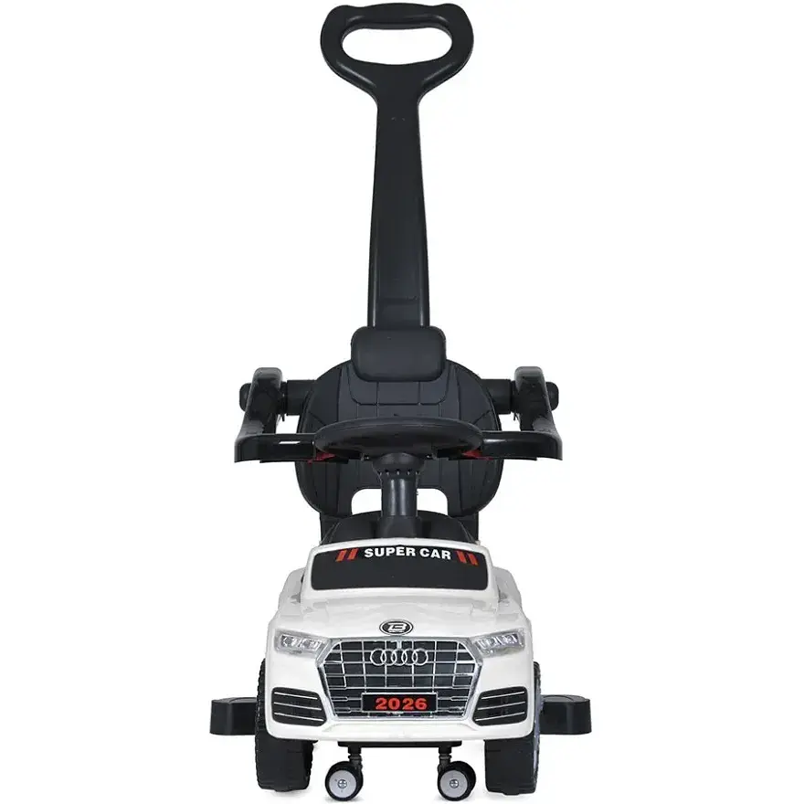 Дитяча каталка-толокар Bambi Racer M 5045L-1 з батьківською ручкою білий - фото 5