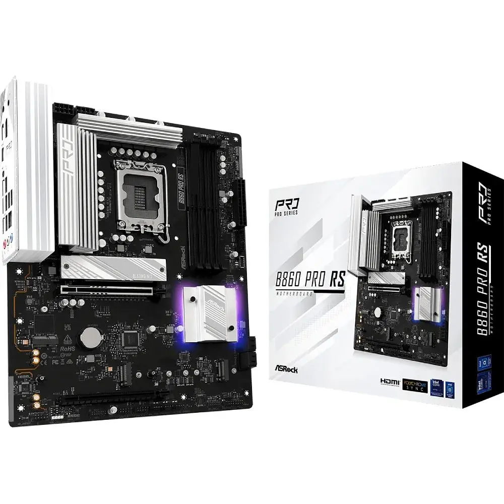 Материнська плата AsRock B860 Pro RS (1851/B860, 4xDDR5, 2xPCIex16, HDMI/DP, 4xSATA, 3xM.2, 2.5Glan, 7.1ch, ATX) - фото 5
