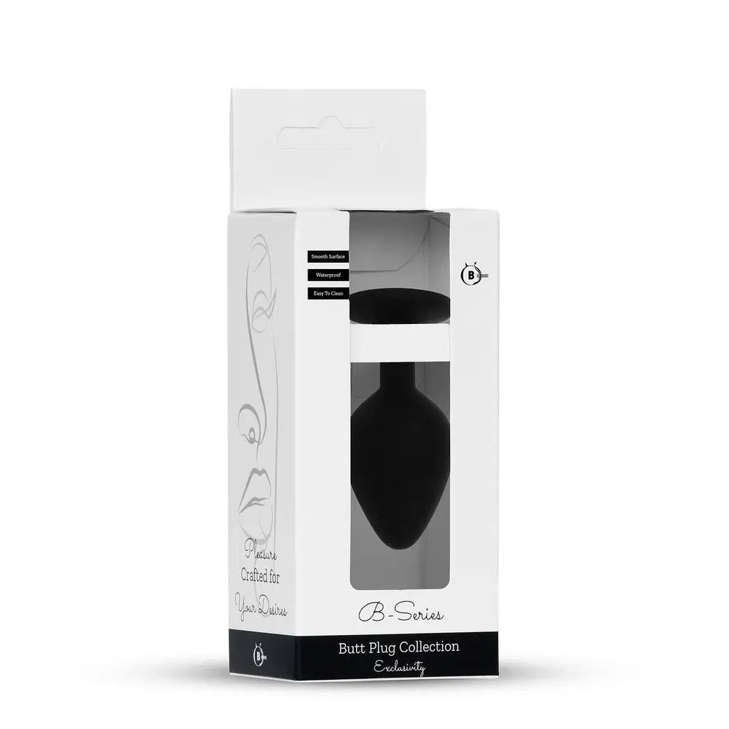 Анальна пробка - Jewellery Silicone Black Plug M Pink - фото 10