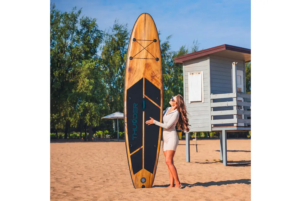 Надувна дошка SUP THUNDER Wood 350 см з веслом - фото 4