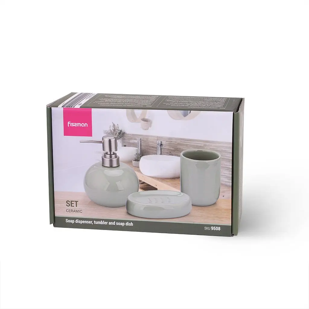 Набір для ванної кімнати Fissman дозатор рідкого мила, стакан та мильниця (9508) - фото 7
