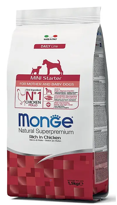 Сухий корм Monge Mini Starter Mother & Babydog для цуценят дрібних порід з куркою та рисом 1.5 кг (8009470004008)