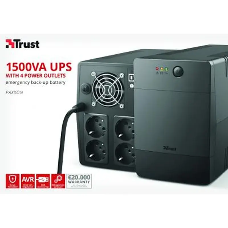 Пристрій безперебійного живлення Trust Paxxon 1500VA (23505_TRUST) - фото 7