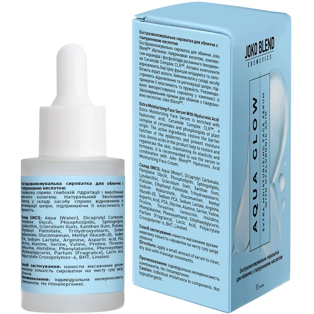 Сироватка для обличчя Joko Blend Aqua Glow екстразволожувальна з гіалуроном 30 мл - фото 2