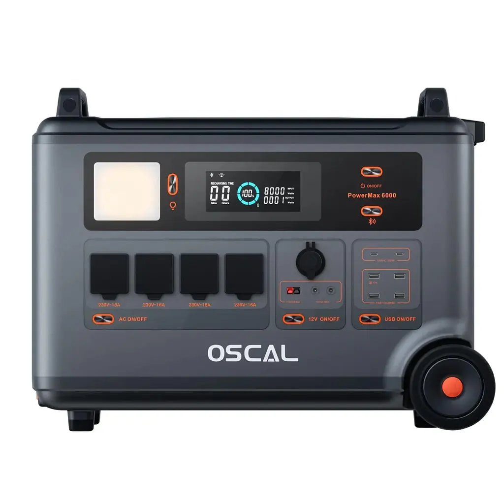 Портативна зарядна станція Oscal PowerMax 6000 LiFePO4, 3600 Вт/ч 6000 Вт (PowerMax 6000) - фото 3
