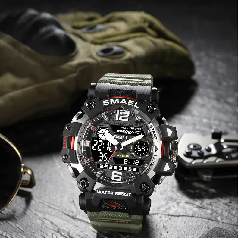 Наручний годинник чоловічий Smael 8072 Army Green (15188) - фото 3