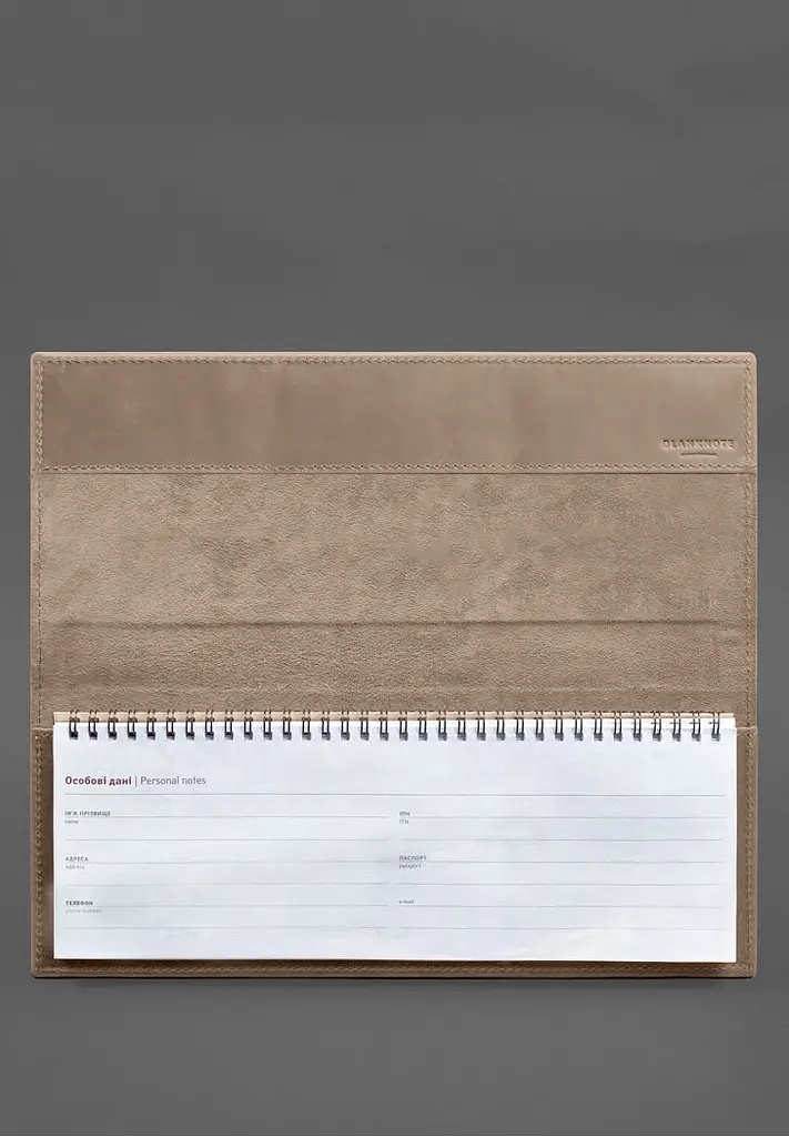 Настольный планер с блоком на пружине светло-бежевый Crazy Horse - фото 4