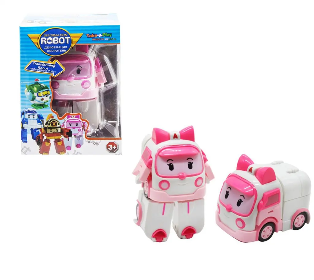 Трансформер 83608 Robocar Poli у коробці (6975839210019) Швидка допомога Ембер Рожевий