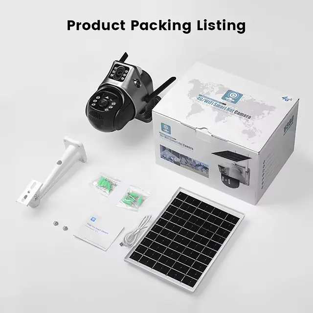 Вулична 4G камера VCS09 сонячна панель з 2 лінзами  сонячна панель зарядки акумулятор 8000мАг  PIR сенсор руху - фото 3