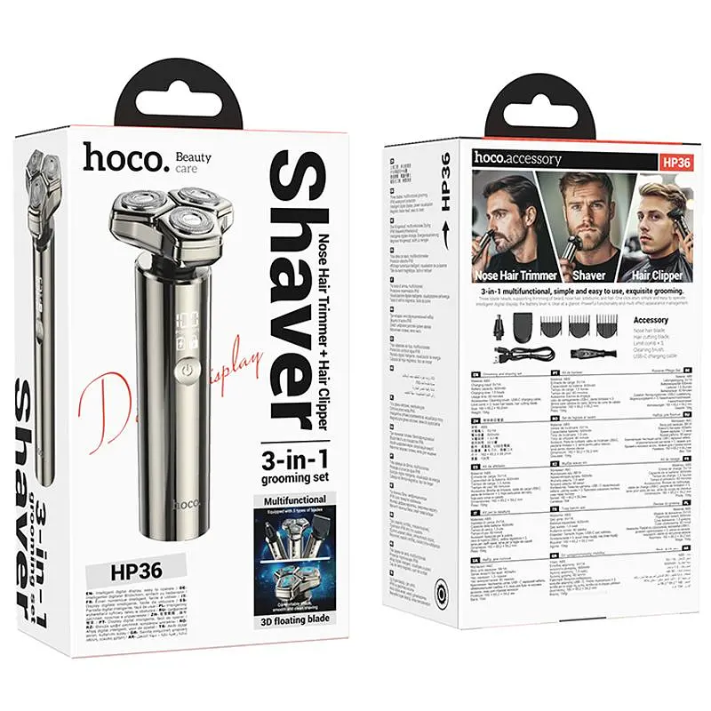Електробритва Hoco HP36 3in1 Shaver & Trimmer 600 mAh Metal gray - фото 6