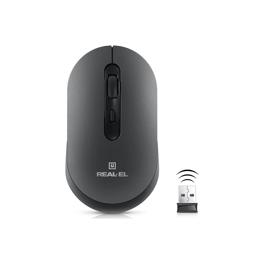Мишка REAL-EL RM-470W Wireless/Bluetooth Dark Gray (EL123200049) - фото 3