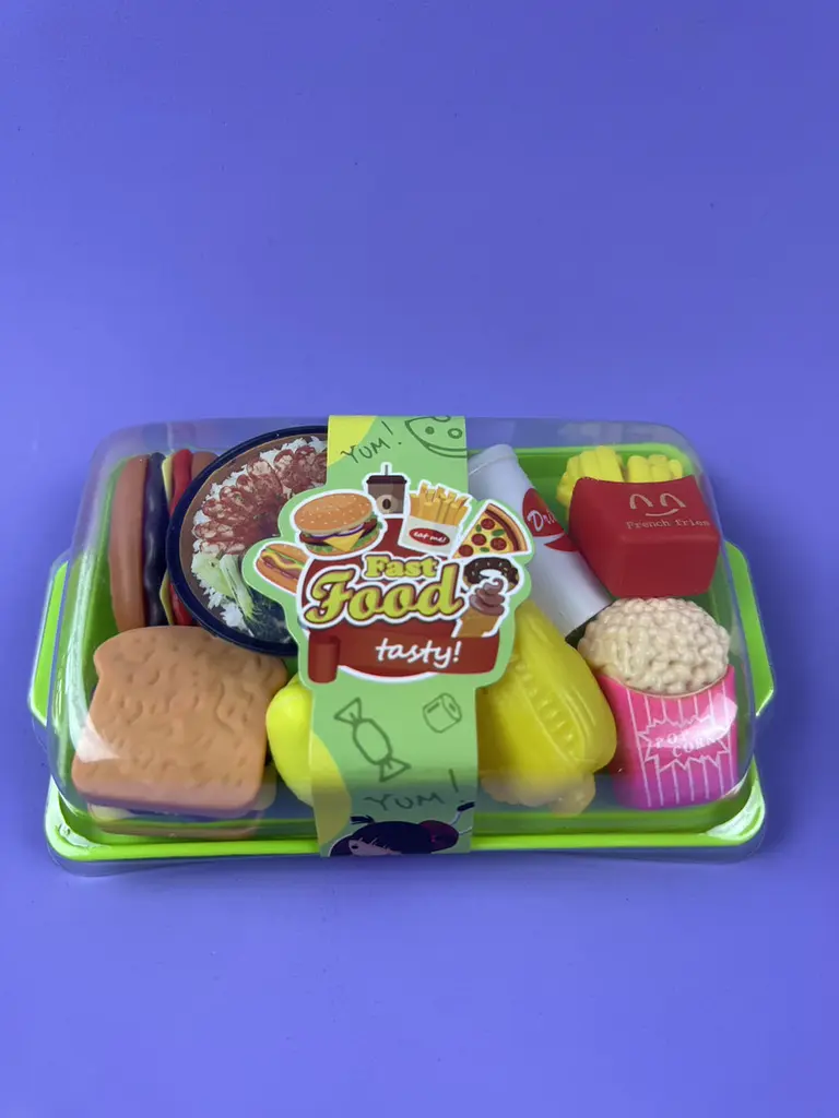 Ігровий набір їжі Fast Food Set арт. 6001/2, фаст-фуд з розбірними бургерами та сендвічами, 2 варіанти наборів, у коробці 16х10х4 - фото 2