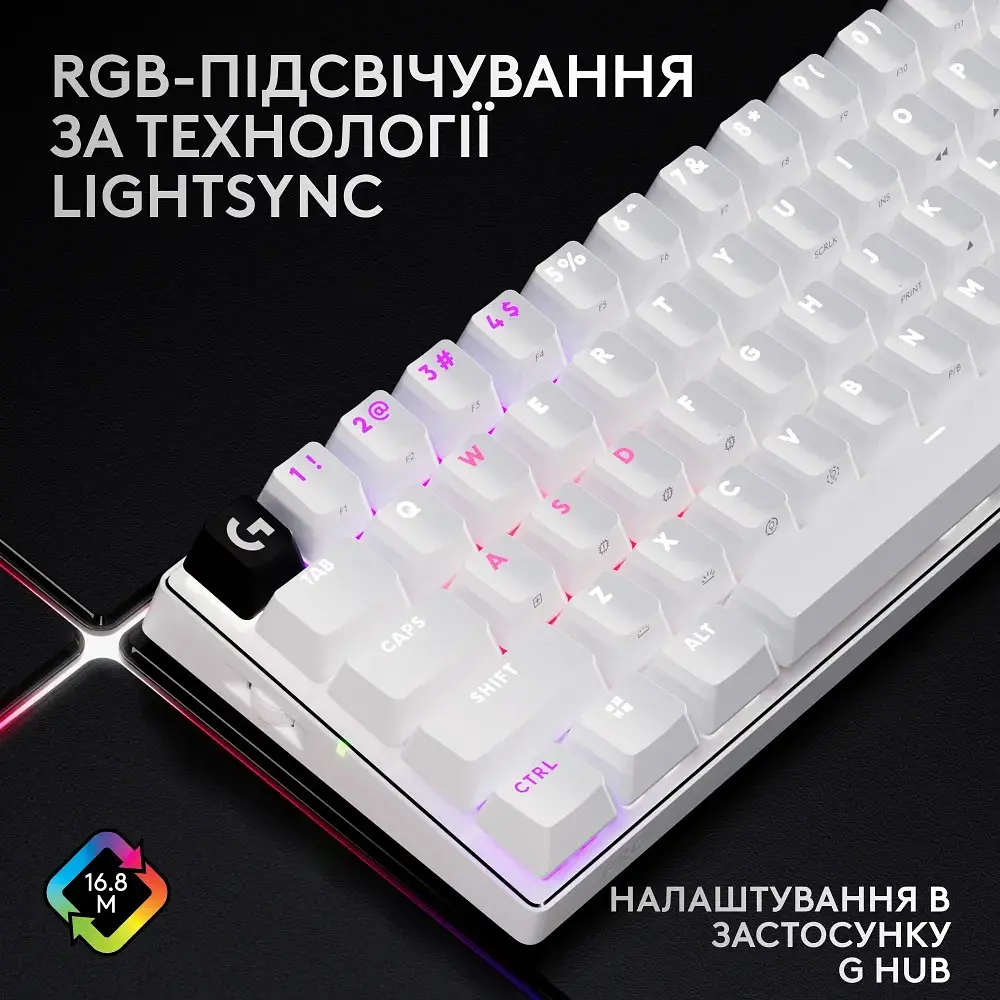 Клавиатура Logitech G Pro X 60 LightSpeed White (920-011930) [107470] - фото 7