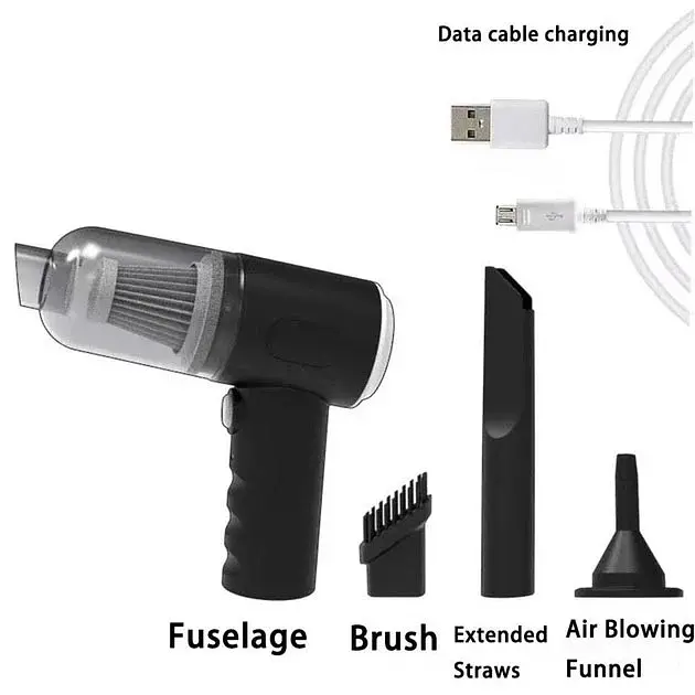 Автомобільний пилосос 120Вт, від USB + 3 насадки / Ручний пилосос AS-228 / Бездротовий пилосос для машини - фото 7