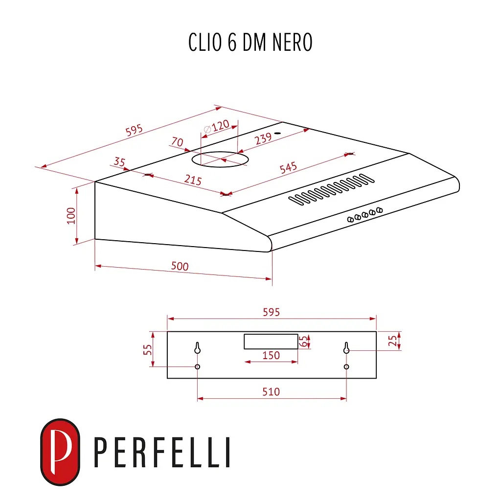 Витяжка плоска PERFELLI CLIO 6 DM NERO - фото 11