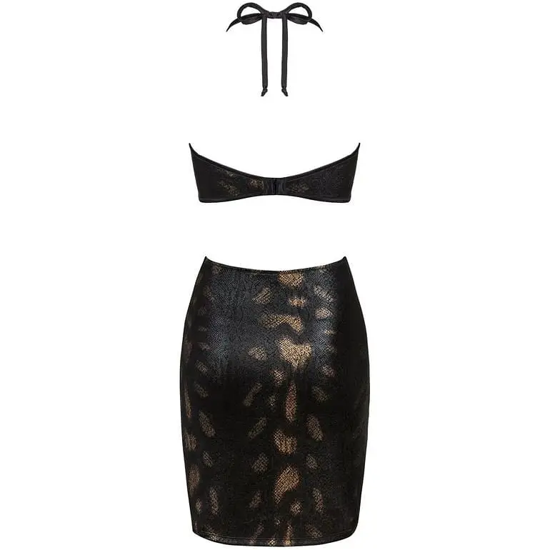 Сукня під зміїну шкіру Obsessive Vivianty dress чорна XS/S - фото 6
