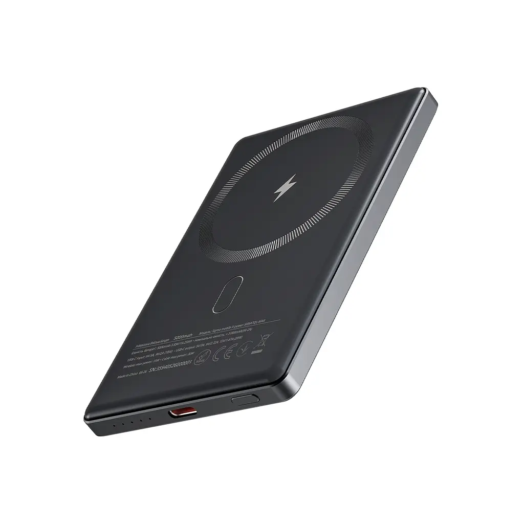 Батарея універсальна Sigma X-power SI05A7QL-MAG 5000mAh, Magnetic wireless 15W, PD, QC, 20Wmax, MagSafe (4827798359419) - фото 4
