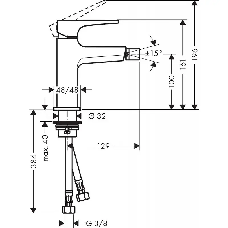 Смеситель для биде Hansgrohe Metropol 32520340 Шлифованный черный хром - фото 2