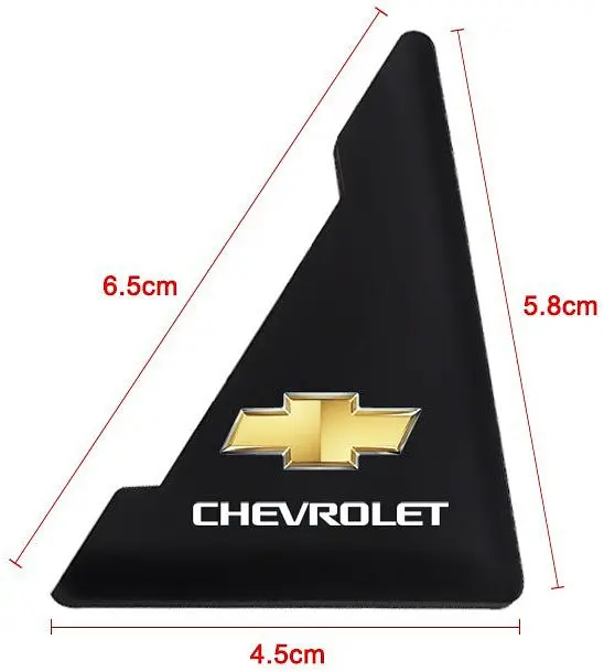 Захист кутів дверей Chevrolet 2 шт Гумові 45х58х47 мм на скотчі Чорні Посилені (протиударні чохли від сколів) - фото 2