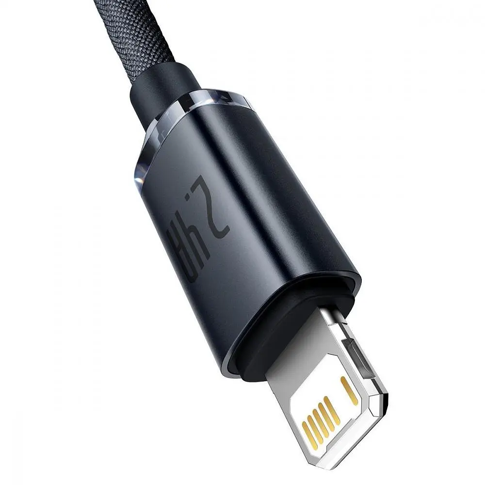 Кабель Baseus Crystal Shine Series Lightning 2.4A (1.2m) black (CAJY000001) - фото 4