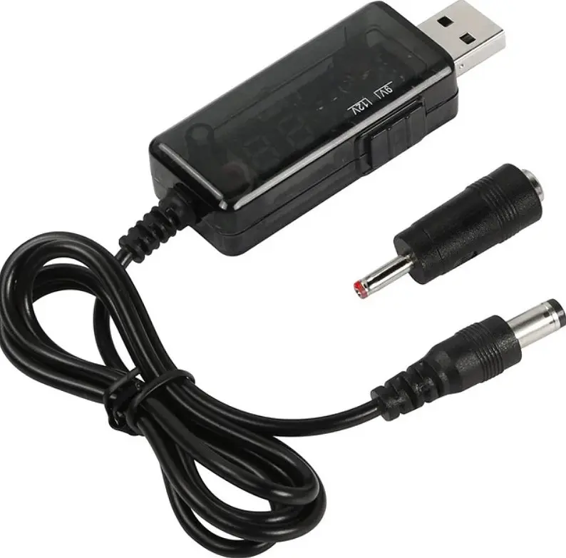 Кабель-адаптер для роутера No Brand USB 5 V - DC 9 V / 12 V Чорний (2104619012) - фото 7